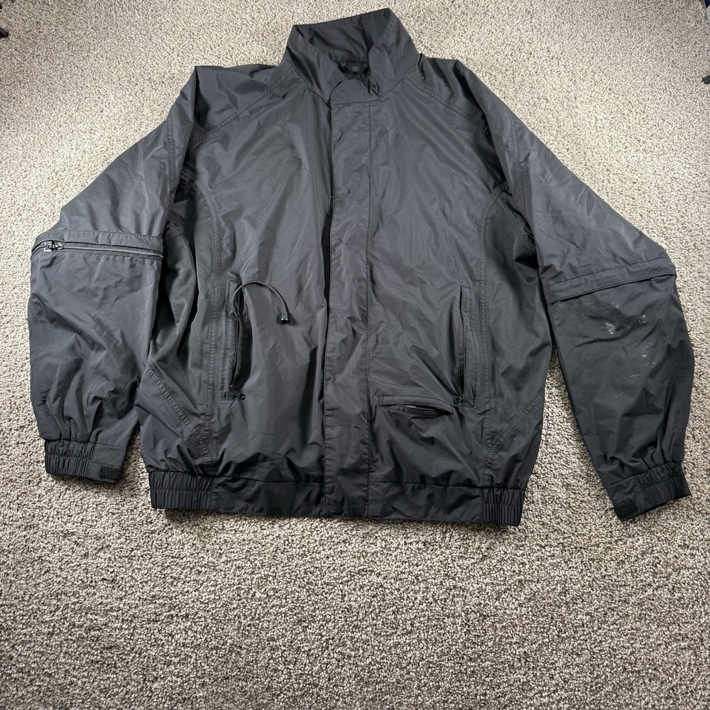 FootJoy FJ‎ DryJoys Jacket Mens Large Black Sport Windbreaker Full Zip Golf